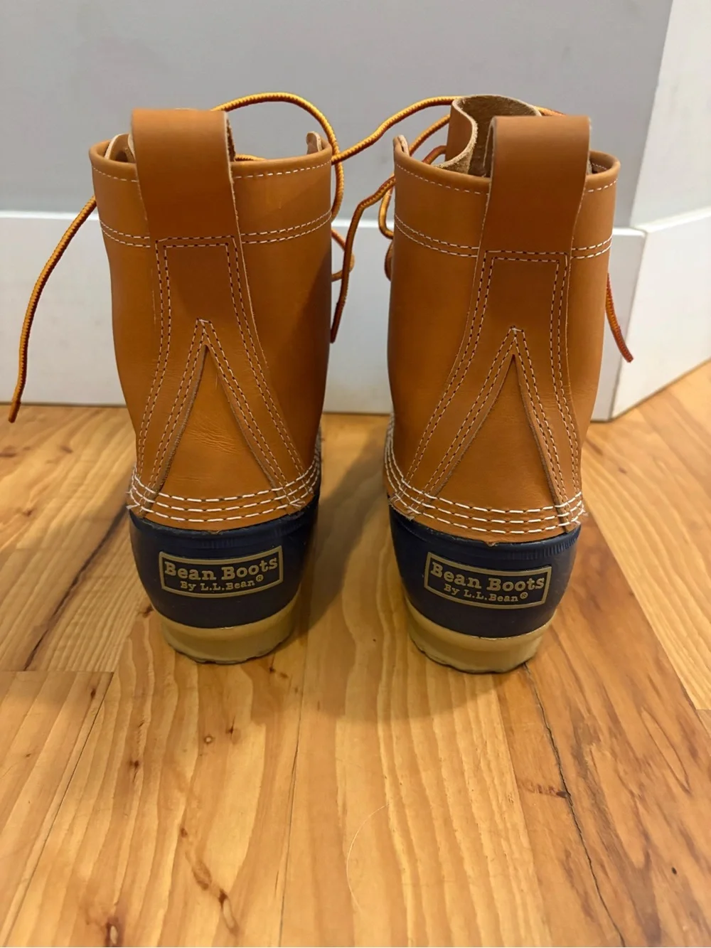 L.L. Bean Women’s Navy & Tan Waterproof Duck Boots